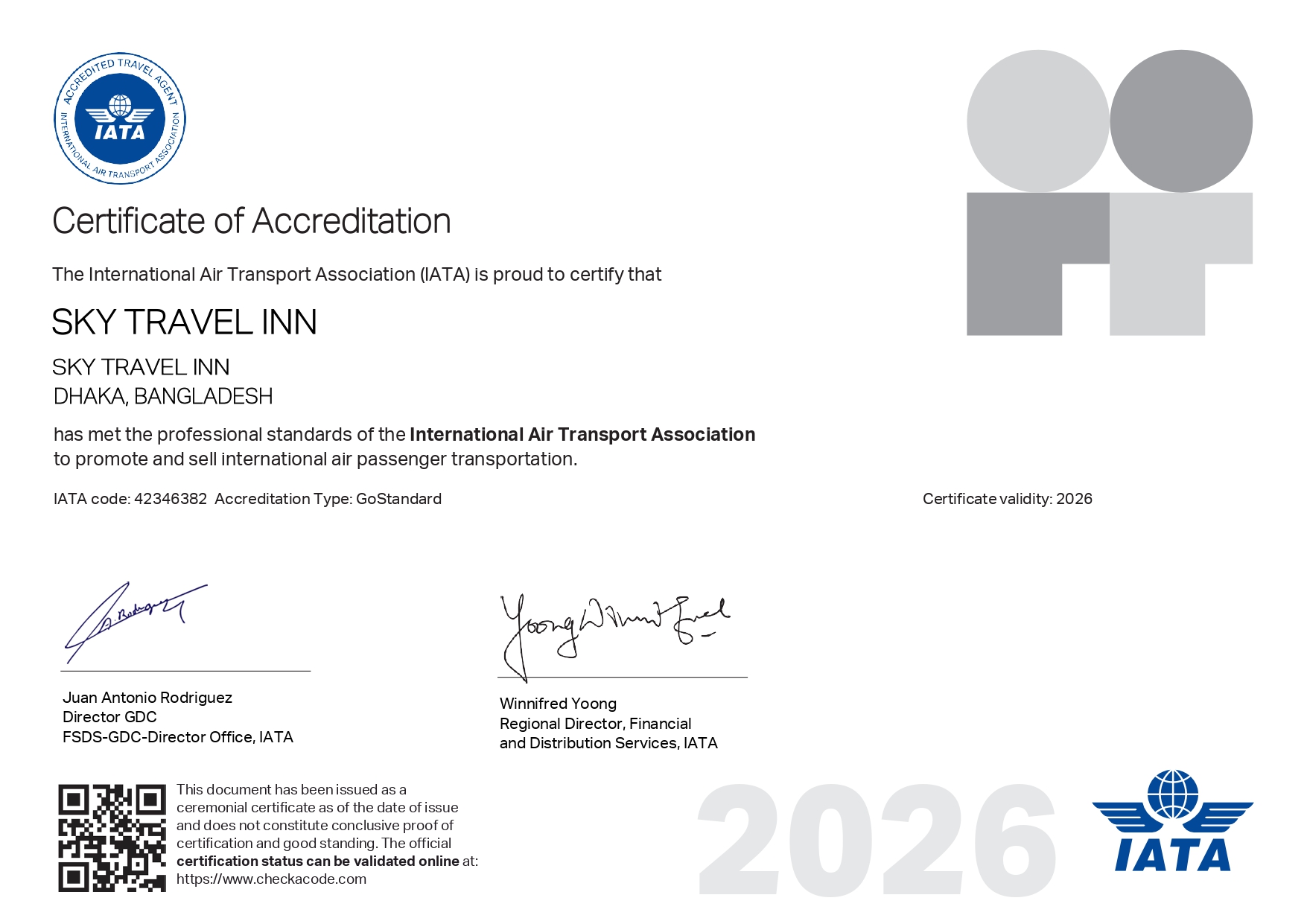 IATA CERTIFICATE